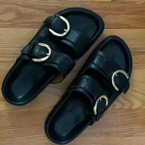 Sezane (made in Paris) Black sandles, size 6 (Euro 36)